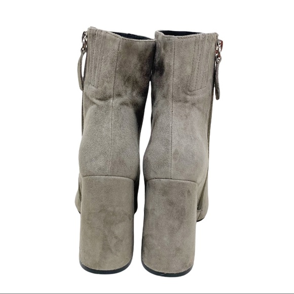 SOLD! Alias Mae Ahara Grey Suede Pointed Toe Chunky Heel Ankle Boots - Picture 10 of 14